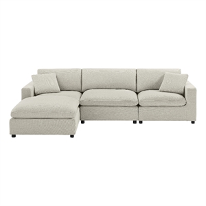 Comfort Pointe Casella Modular Beige Fabric 4-Piece XL Chofa Sectional