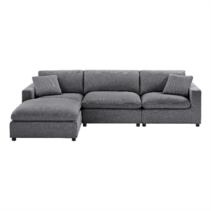 Comfort Pointe Casella Modular Charcoal Fabric 4-Piece XL Chofa Sectional