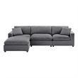 Comfort Pointe Casella Modular Charcoal Fabric 4-Piece XL Chofa Sectional