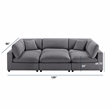 Comfort Pointe Casella Modular Charcoal Fabric 6-Piece Nest Sectional