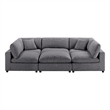 Comfort Pointe Casella Modular Charcoal Fabric 6-Piece Nest Sectional