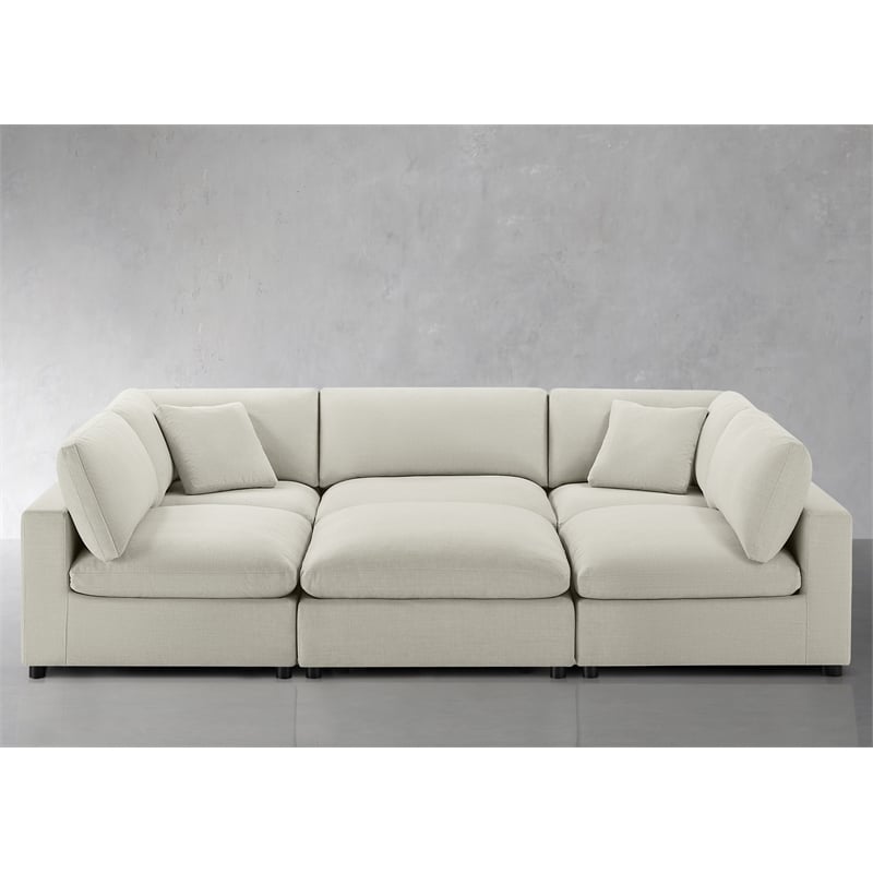 Comfort Pointe Casella Modular Beige Fabric 6-Piece Nest Sectional