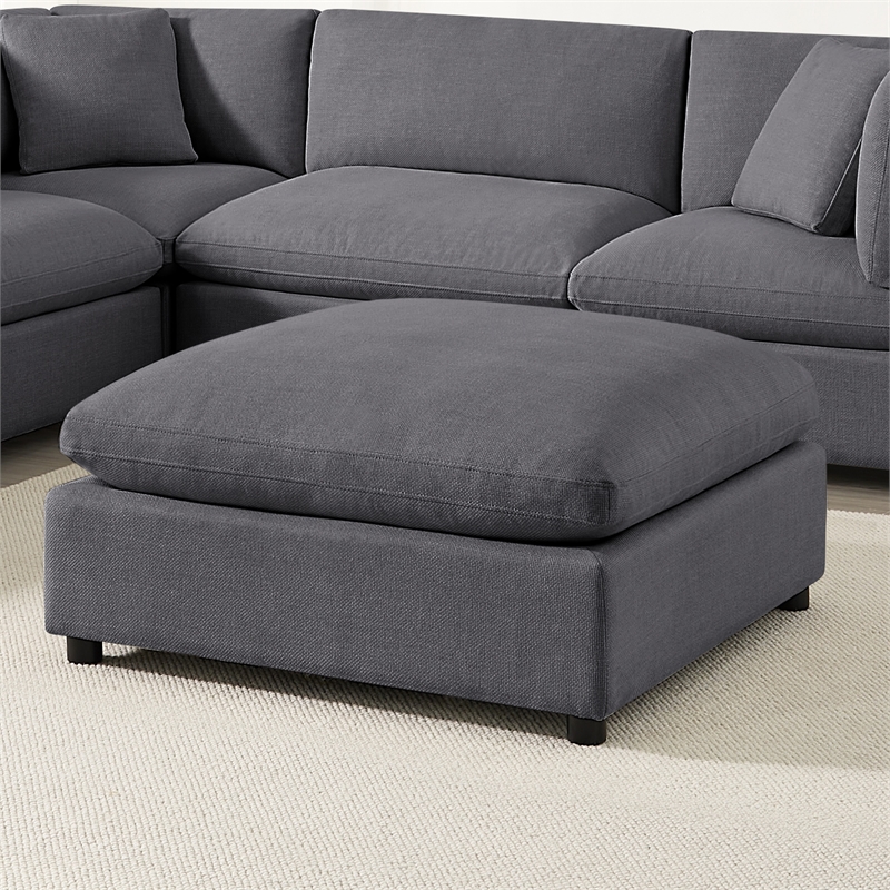 Comfort Pointe Casella Charcoal Fabric Extra Large 40 in. Square Ottoman