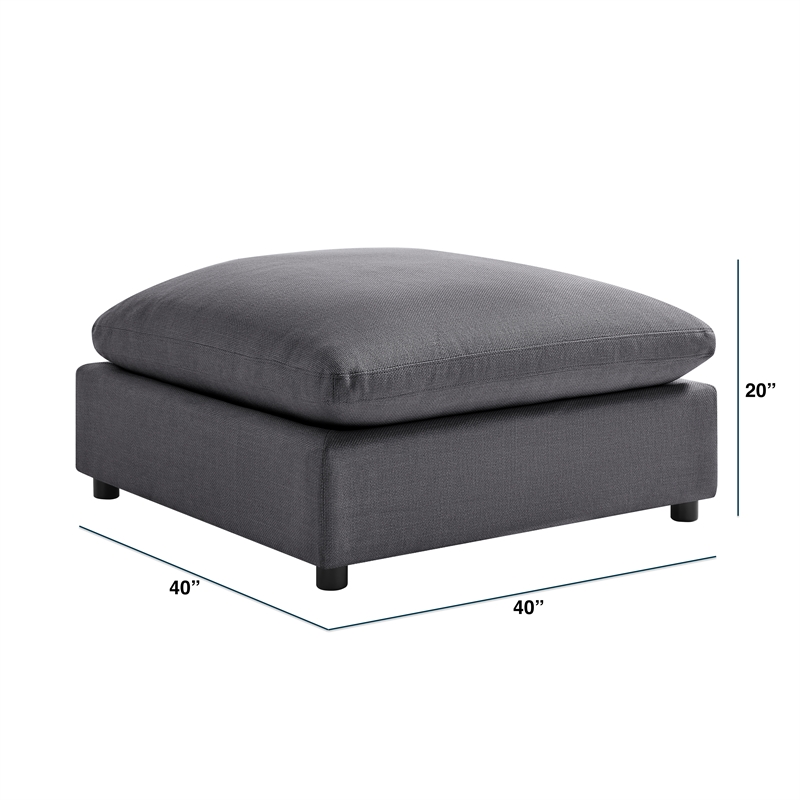 Comfort Pointe Casella Charcoal Fabric Extra Large 40 in. Square Ottoman