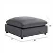 Comfort Pointe Casella Charcoal Fabric Extra Large 40 in. Square Ottoman