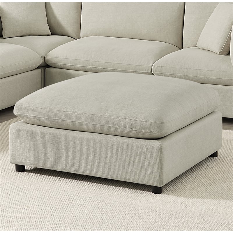 Comfort Pointe Casella Beige Fabric Extra Large 40 in. Square Ottoman