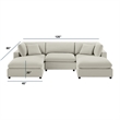 Comfort Pointe Casella Modular Beige Fabric 5-Piece XL Chofa Sectional