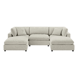Comfort Pointe Casella Modular Beige Fabric 5-Piece XL Chofa Sectional
