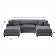Comfort Pointe Casella Modular Charcoal Fabric 5-Piece XL Chofa Sectional