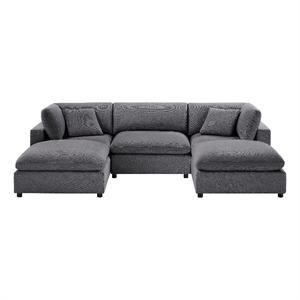 Comfort Pointe Casella Modular Charcoal Fabric 5-Piece XL Chofa Sectional