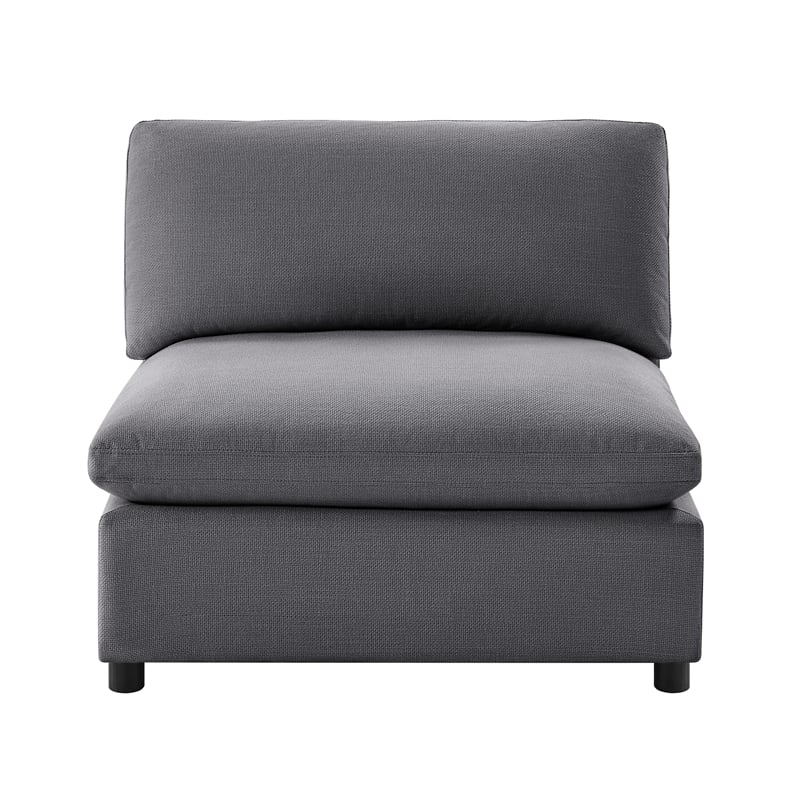 Comfort Pointe Casella Charcoal Fabric Armless Slipper Accent Chair