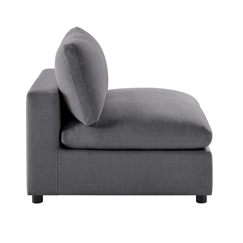 Comfort Pointe Casella Charcoal Fabric Armless Slipper Accent Chair