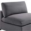 Comfort Pointe Casella Charcoal Fabric Armless Slipper Accent Chair