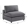 Comfort Pointe Casella Charcoal Fabric Armless Slipper Accent Chair