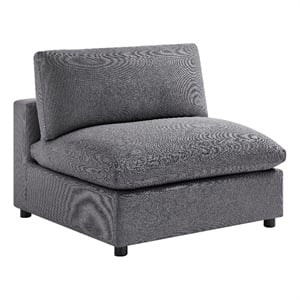 Comfort Pointe Casella Charcoal Fabric Armless Slipper Accent Chair
