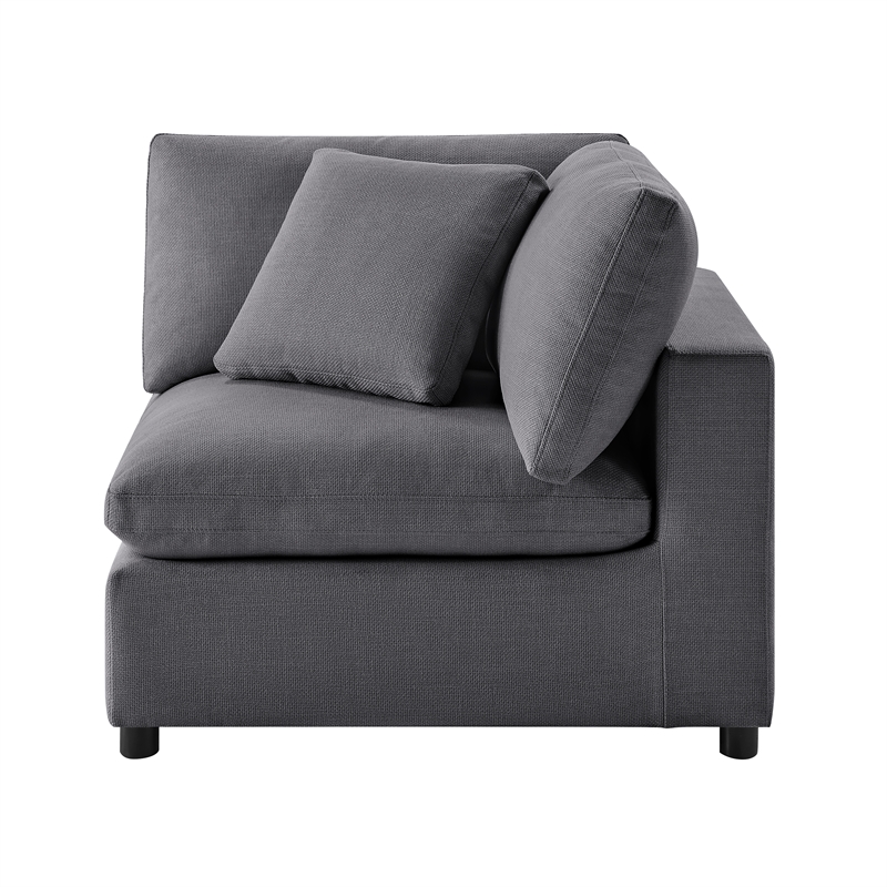 Comfort Pointe Casella Charcoal Polyester Fabric Corner Wedge Accent Chair