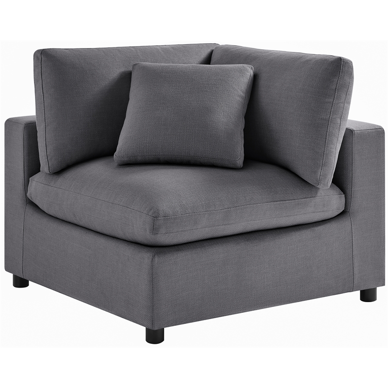 Comfort Pointe Casella Charcoal Polyester Fabric Corner Wedge Accent Chair