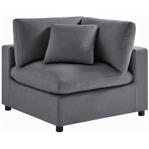 Comfort Pointe Casella Charcoal Polyester Fabric Corner Wedge Accent Chair