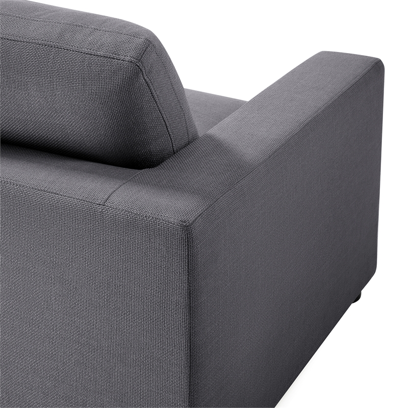 Comfort Pointe Casella Charcoal Polyester Fabric Corner Wedge Accent Chair