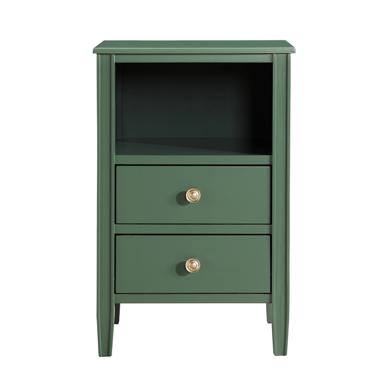 Comfort Pointe Winsley 2-drawer Vintage Green Painted Wood Storage Nightstand