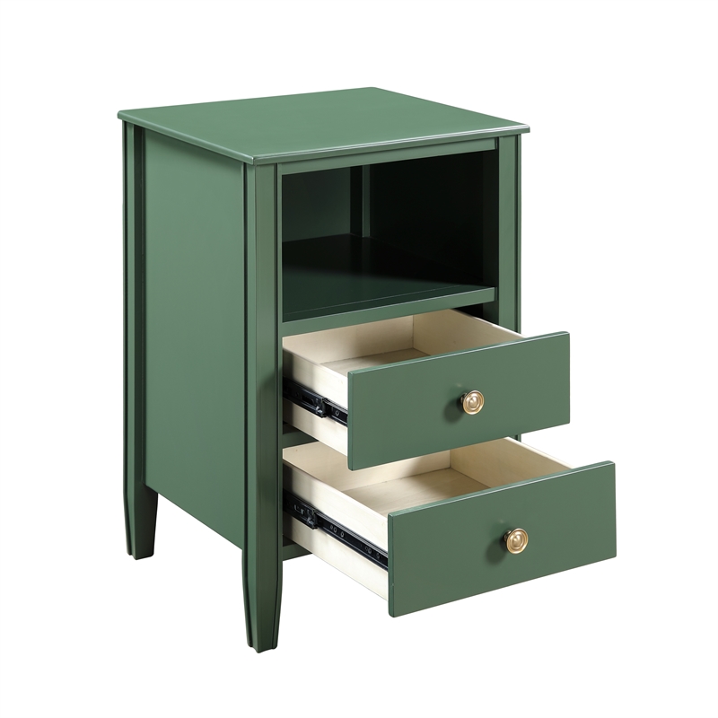 Comfort Pointe Winsley 2-drawer Vintage Green Painted Wood Storage Nightstand