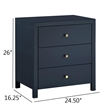 Comfort Pointe Nolan 3-drawer Midnight Blue Painted Wood Nightstand
