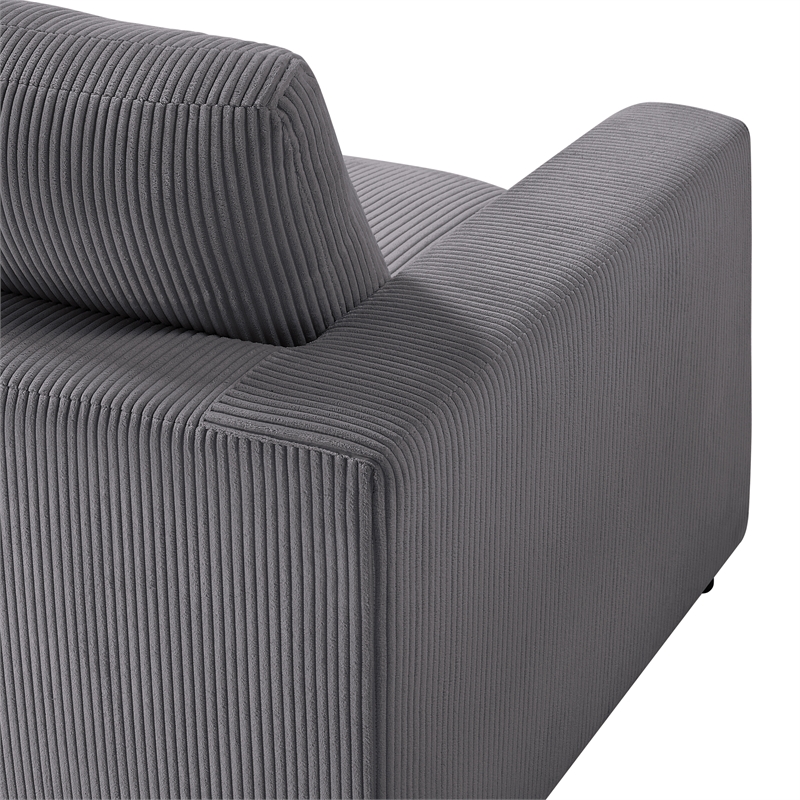 Comfort Pointe Casella Modular Charcoal Corduroy Fabric 2-Piece Sofa