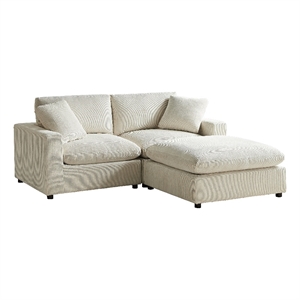 Comfort Pointe Casella Modular Beige Corduroy Fabric 3-piece Chofa