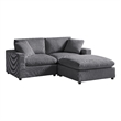 Comfort Pointe Casella Modular Charcoal Corduroy Fabric 3-piece Chofa