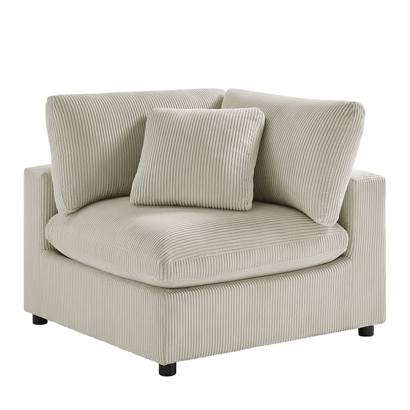 Comfort Pointe asella Modular Beige Corduroy Fabric 4-Piece Chofa