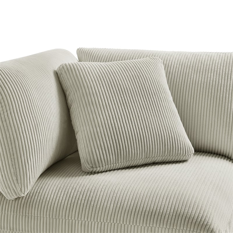 Comfort Pointe asella Modular Beige Corduroy Fabric 4-Piece Chofa