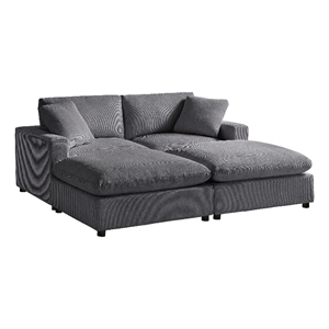 Comfort Pointe Casella Modular Charcoal Corduroy Fabric 4-Piece Chofa