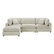Comfort Pointe Casella Modular Beige Corduroy Fabric 4-Piece XL Chofa Sectional