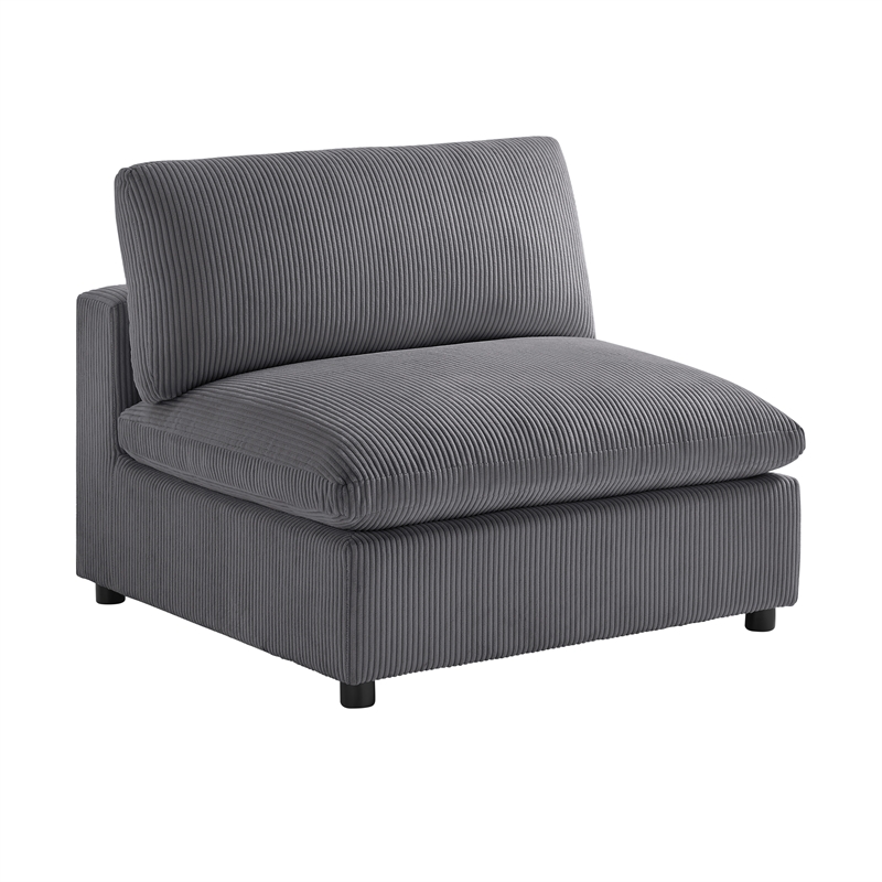 Comfort Pointe Casella Modular Charcoal Corduroy Fabric 6-Piece Nest Sectional