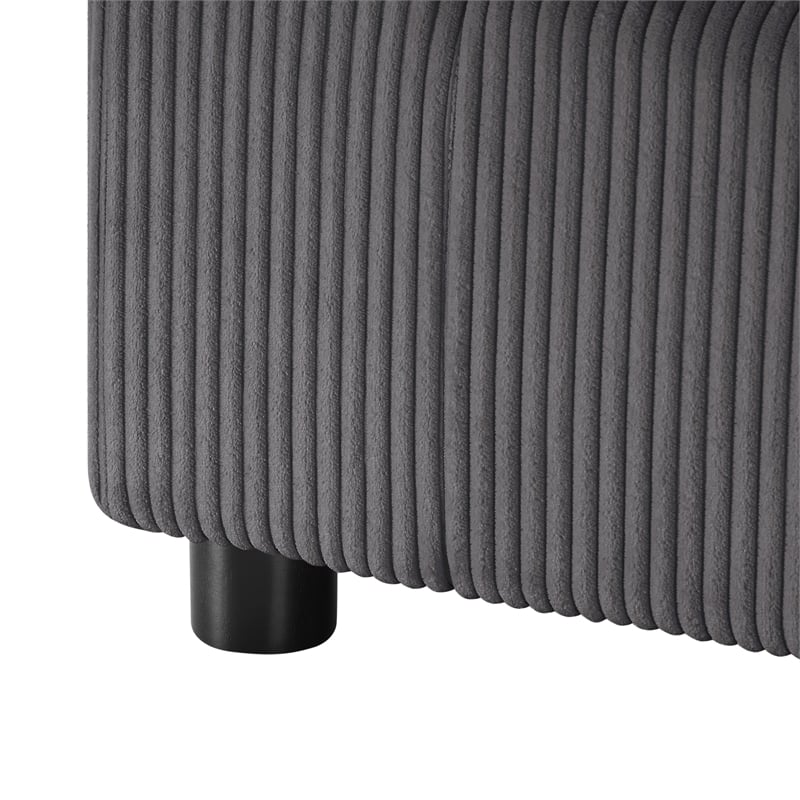 Comfort Pointe Casella Modular Charcoal Corduroy Fabric 6-Piece Nest Sectional