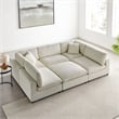 Comfort Pointe Casella Modular Beige Corduroy Fabric 6-Piece Nest Sectional