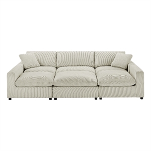 Comfort Pointe Casella Modular Beige Corduroy Fabric 6-Piece Nest Sectional
