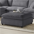 Comfort Pointe Casella Charcoal Corduroy Fabric XL 40 in. Square Ottoman