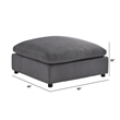 Comfort Pointe Casella Charcoal Corduroy Fabric XL 40 in. Square Ottoman