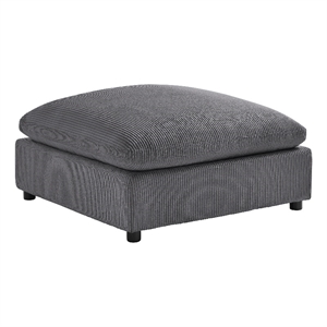 Comfort Pointe Casella Charcoal Corduroy Fabric XL 40 in. Square Ottoman