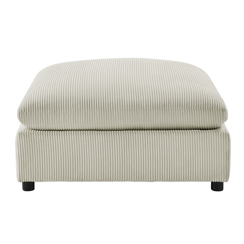 Comfort Pointe Casella Beige Corduroy Fabric XL 40 in. Square Ottoman