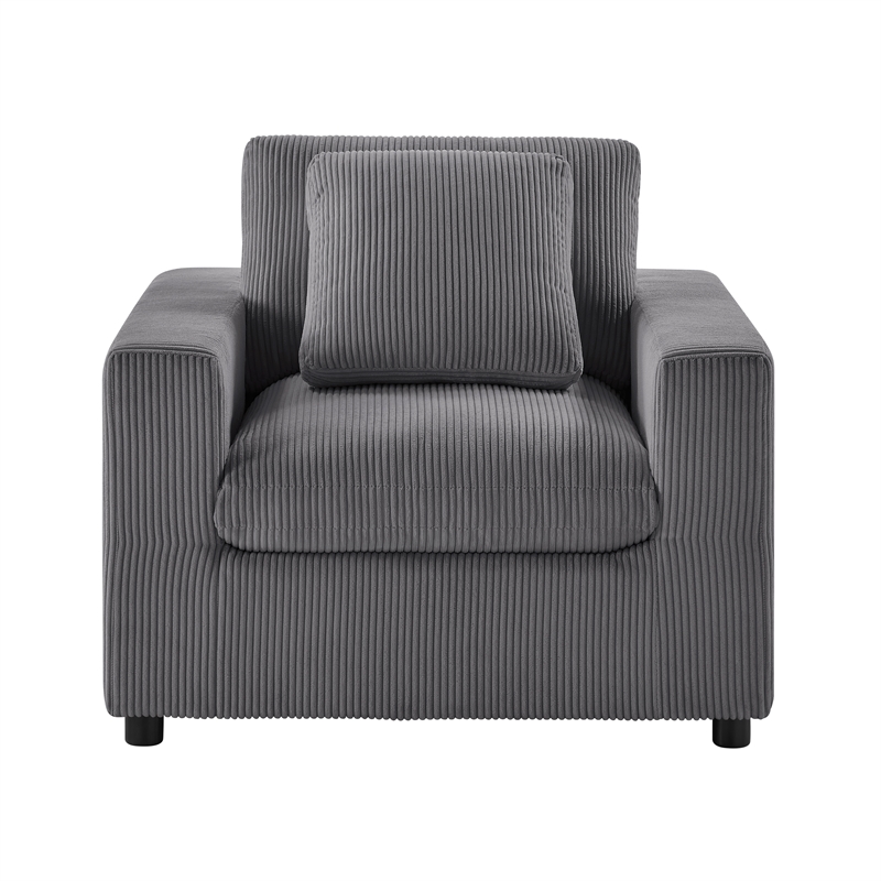 Comfort Pointe Casella Modern Charcoal Corduroy Fabric Arm Chair