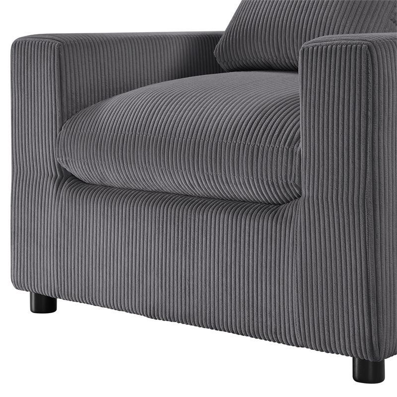 Comfort Pointe Casella Modern Charcoal Corduroy Fabric Arm Chair
