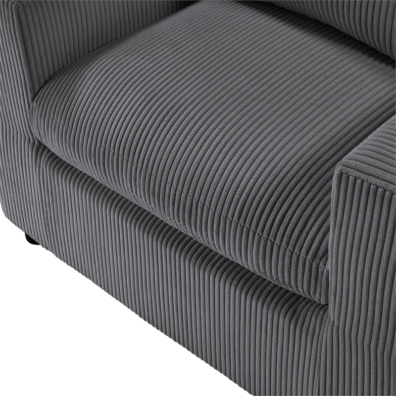Comfort Pointe Casella Modern Charcoal Corduroy Fabric Arm Chair