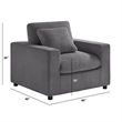 Comfort Pointe Casella Modern Charcoal Corduroy Fabric Arm Chair