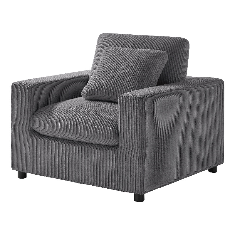 Comfort Pointe Casella Modern Charcoal Corduroy Fabric Arm Chair