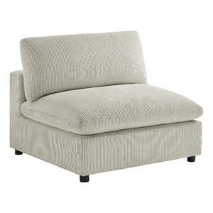 Comfort Pointe Casella Beige Corduroy Fabric Armless Slipper Accent Chair