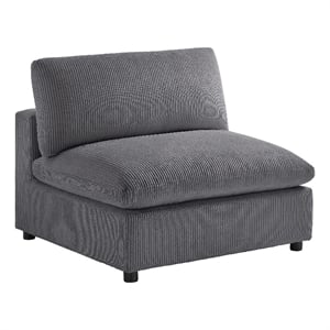 Comfort Pointe Casella Charcoal Corduroy Fabric Armless Slipper Accent Chair