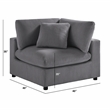 Comfort Pointe Casella Charcoal Corduroy Fabric Corner Wedge Accent Chair