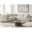 Casella Modular Beige Corduroy Fabric 5-Piece Corner Sectional